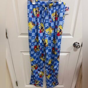 NWT Nickelodeon SpongeBob Valentine’s Day Blue Pajama Bottoms, Size Medium